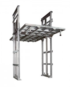 Montacarichi Mod M2 Montacarichi o piattaforma elevatrice per merci a comando elettrico con movimentazioni oleodinamiche per traslazione di merci tra piani definiti a DUE colonne